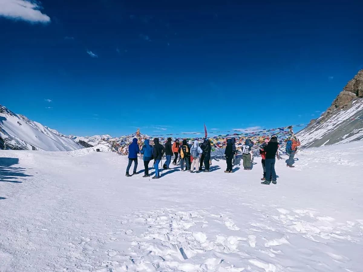 Happy Trekkers at Thorong La Top
